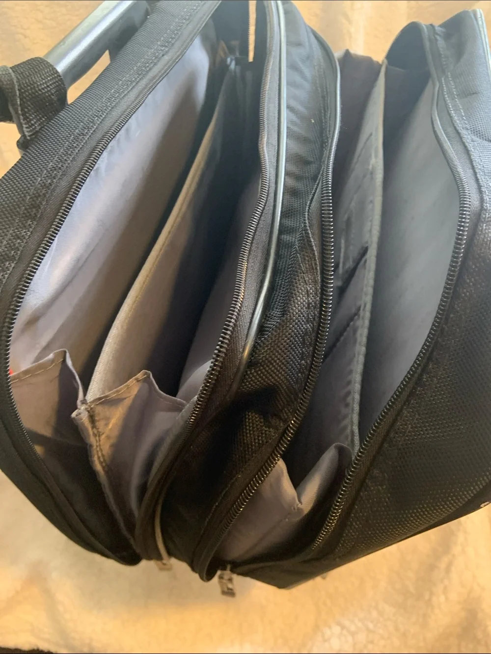 solo Black Rolling Laptop Briefcase with Front Organizer